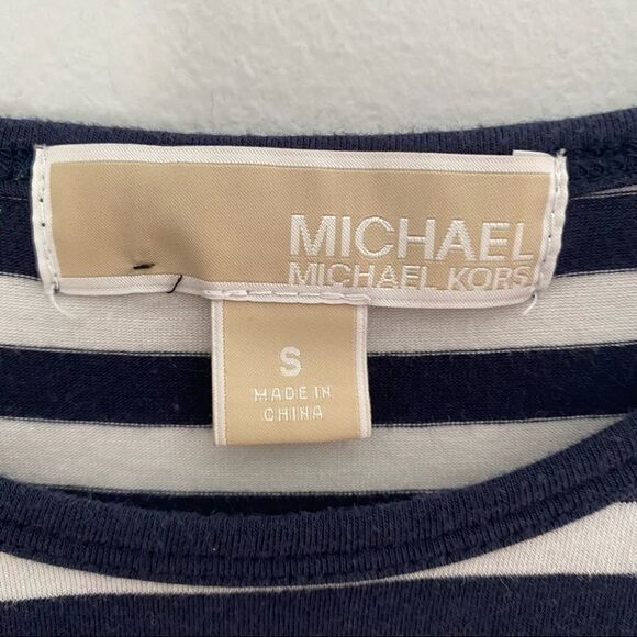 Michael Michael Kors Women’s Crew Neck Striped Long Sleeve Bodysuit - Picture 2 of 4